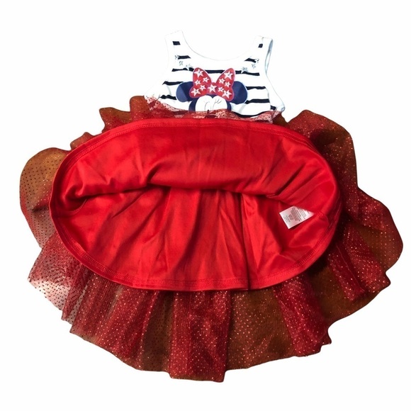 DISNEY - BABY GIRL MINNIE MOUSE TANK DRESS WITH TULLE SKIRT SIZE 12 MONTHS - Picture 6 of 6